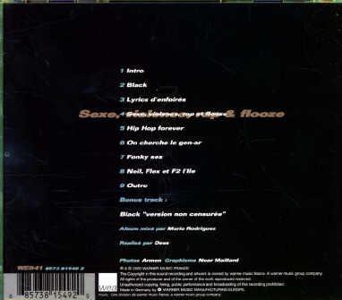 Sexe, Violence, Rap et Flooze verso